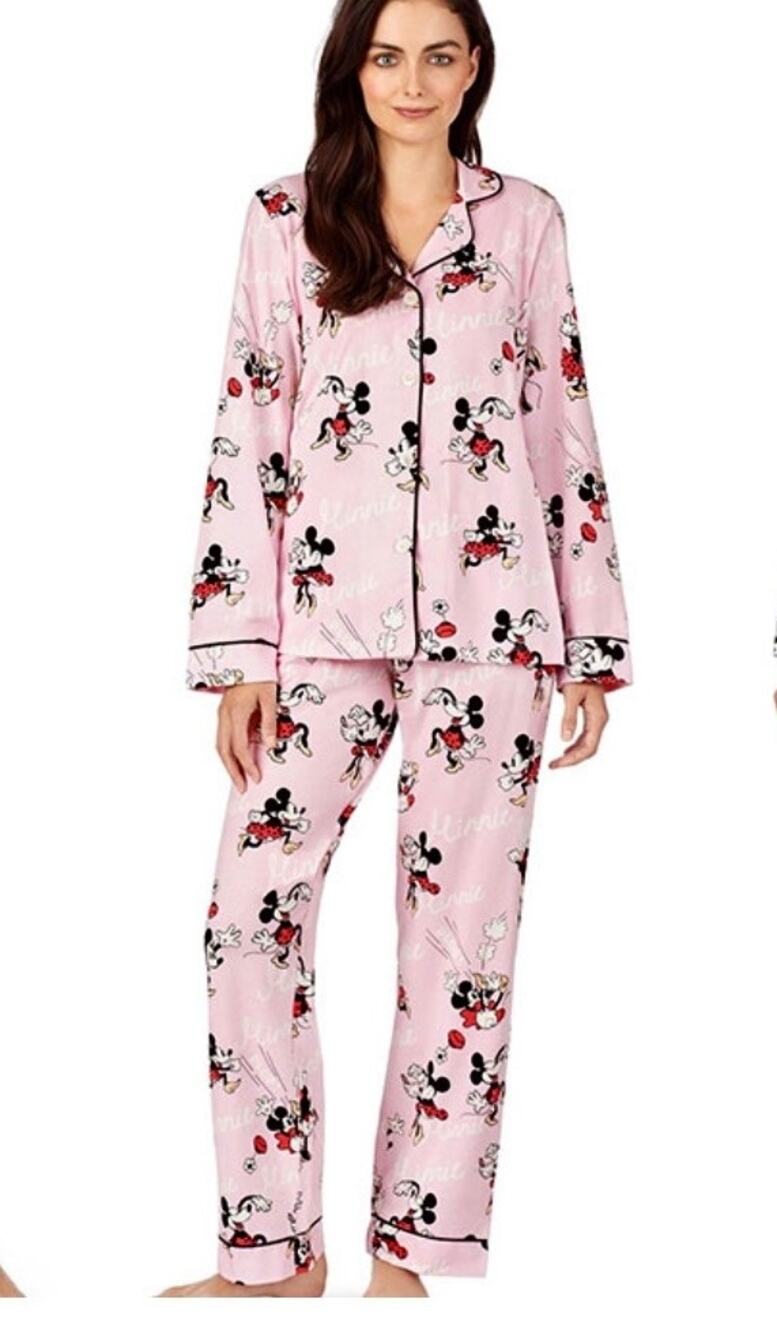 Bedhead x Disney Minnie Mouse Print on Pink Classic Long Pajama w/POCKETS XL